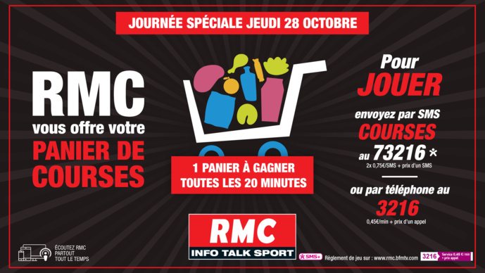 RMC offre des paniers de courses RMC offre des paniers de courses