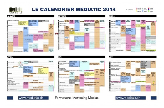 Le Calendrier Mediatic 2014 est arrivé Le Calendrier Mediatic 2014 est arrivé