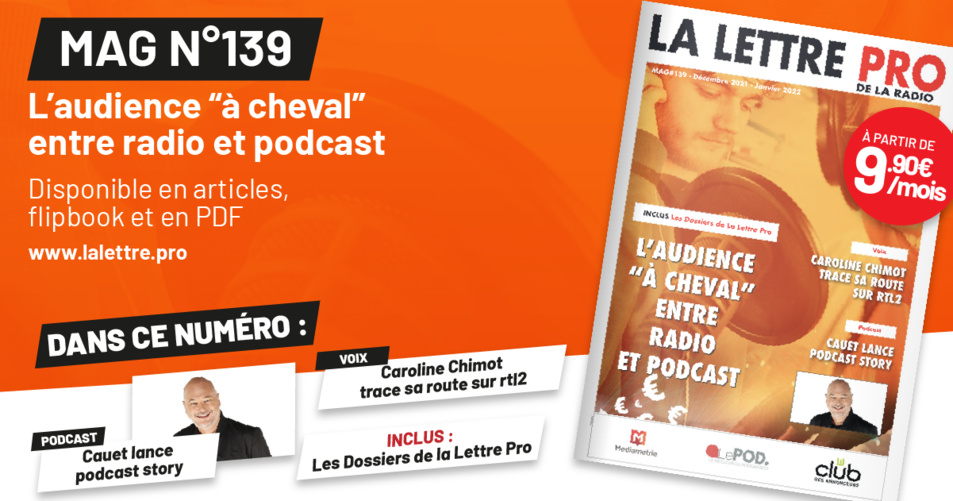 Voici votre magazine en Flipbook n°139 de la Lettre Pro de la Radio et le Hors-Série AUDIENCE N°9