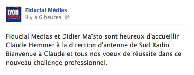 Claude Hemmer à la direction d'antenne de Sud Radio Claude Hemmer à la direction d'antenne de Sud Radio