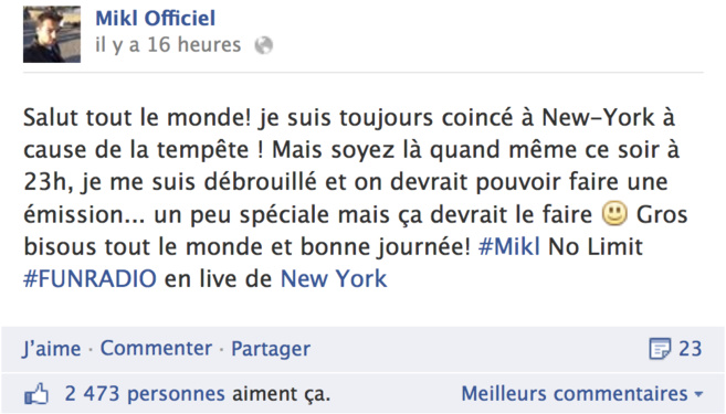 MiKL de Fun Radio bloqué à New-York MiKL de Fun Radio bloqué à New-York