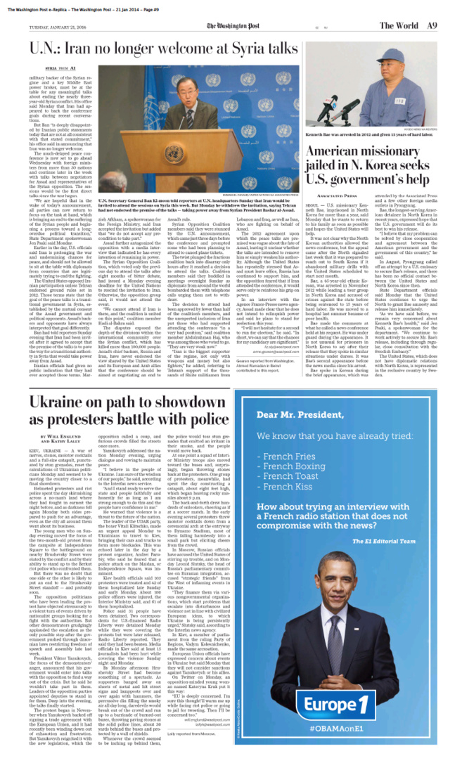 Europe 1 dans le Washington Post Europe 1 dans le Washington Post