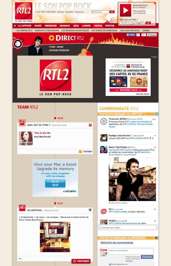 Le direct enrichi de RTL2 Le direct enrichi de RTL2