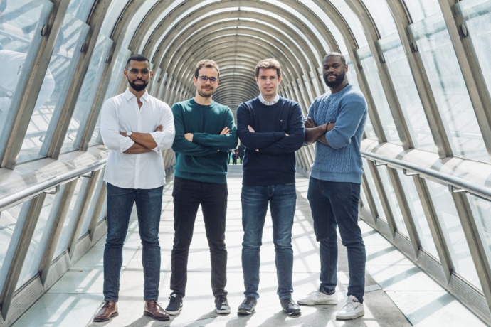 Les fondateurs de Podle : Mohamed Koutar, David Mabouana, Bertrand Boulandet et Aymen Ketata. © Thibault Chasta.