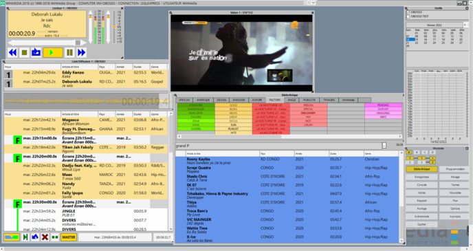 Écran machine virtuelle (VM) - Obosso TV. © WinMedia.