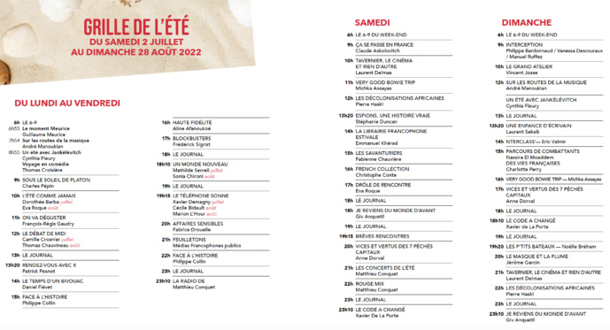 L'été arrive le 2 juillet sur France Inter L'été arrive le 2 juillet sur France Inter