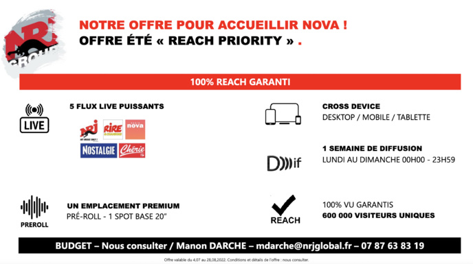 NRJ Global intègre l'offre audio de Nova NRJ Global intègre l'offre audio de Nova