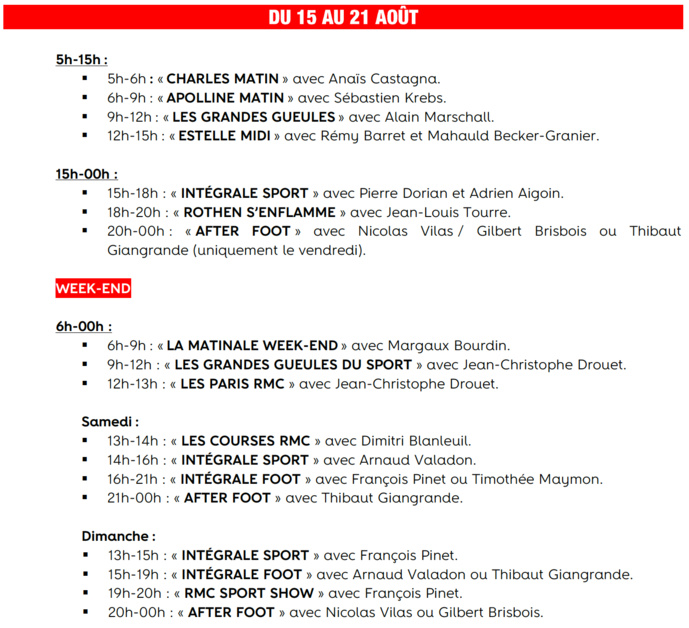 Cet été, RMC mise sur "la continuité de son antenne" Cet été, RMC mise sur "la continuité de son antenne"