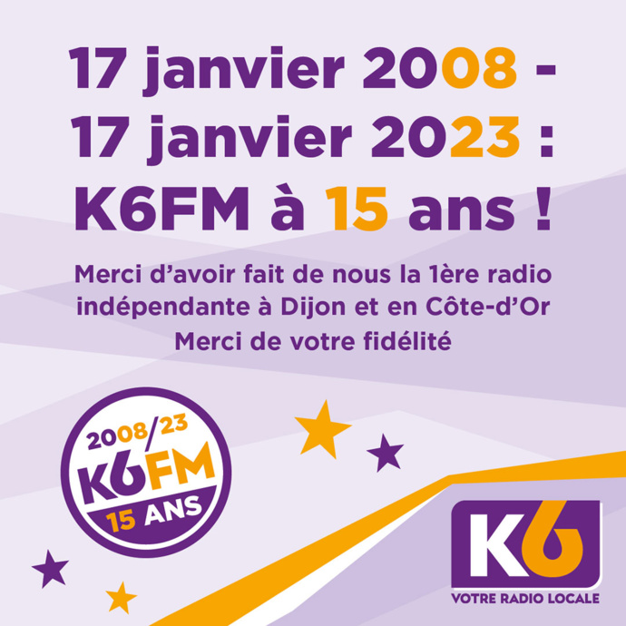 Ce 17 janvier, K6FM fête ses 15 ans Ce 17 janvier, K6FM fête ses 15 ans