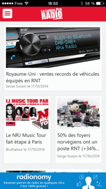 Recevez nos "Alertes radio" Recevez nos "Alertes radio"