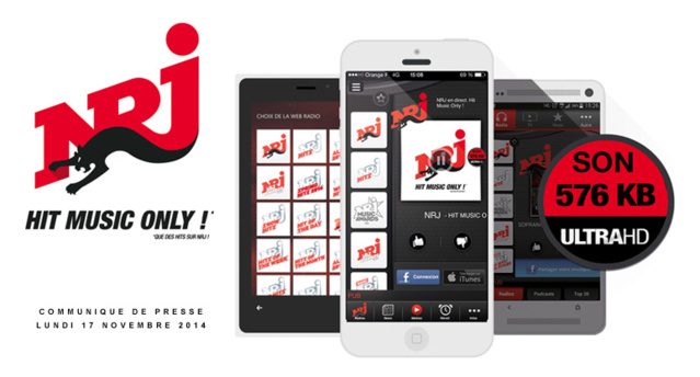 NRJ sur les mobiles en son ultra haute définition NRJ sur les mobiles en son ultra haute définition