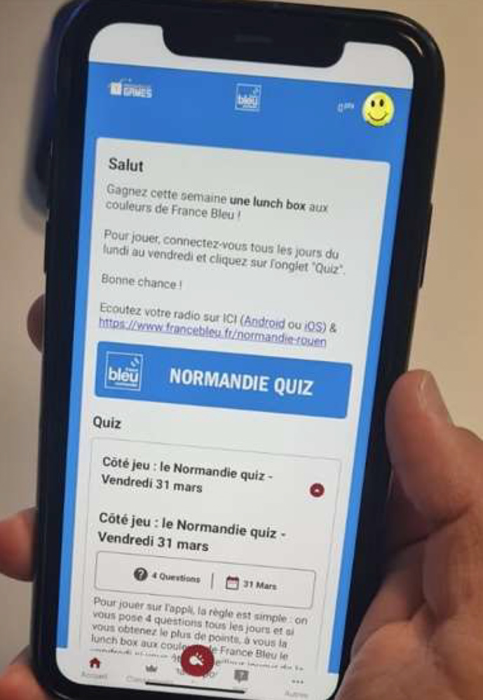 Sur smartphone, France Bleu Normandie lance "Normandie Quizz"