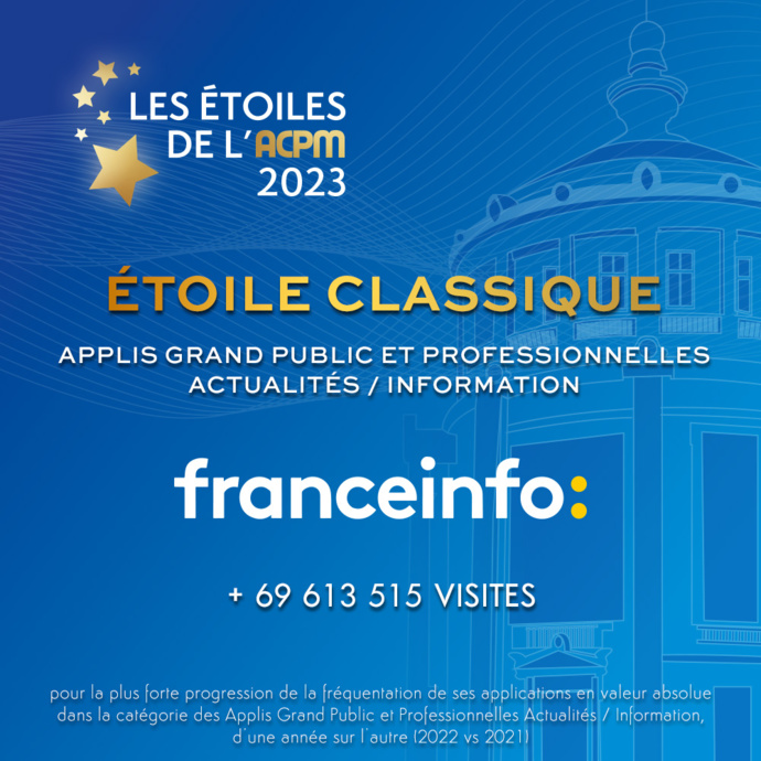 Deux Étoiles de l’ACPM 2023 pour franceinfo Deux Étoiles de l’ACPM 2023 pour franceinfo