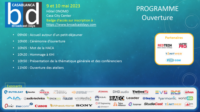 800 professionnels attendus aux Casablanca Broadcast Days 800 professionnels attendus aux Casablanca Broadcast Days