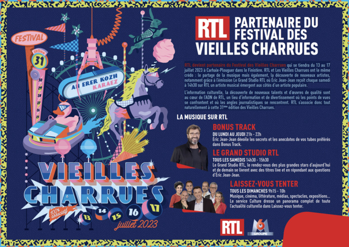 RTL devient partenaire du Festival des Vieilles Charrues RTL devient partenaire du Festival des Vieilles Charrues