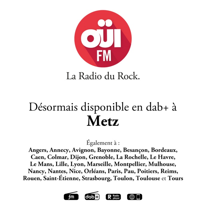 Les radios ADO et Oui FM arrivent à Metz en DAB+ Les radios ADO et Oui FM arrivent à Metz en DAB+
