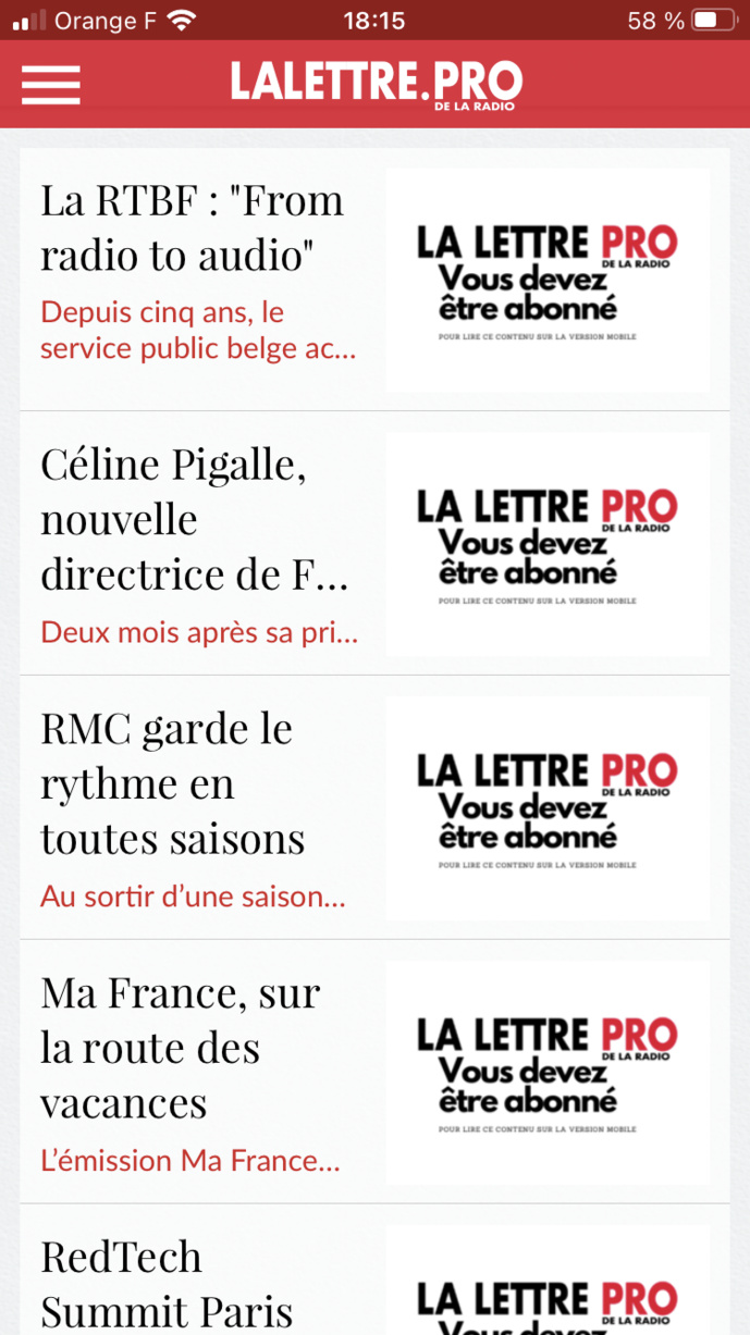 Téléchargez l'application de La Lettre Pro de la Radio Téléchargez l'application de La Lettre Pro de la Radio