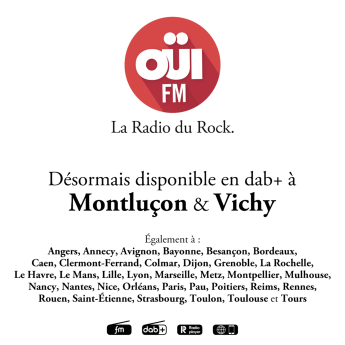 DAB : ADO et OÜI FM arrivent à Vichy et Montluçon