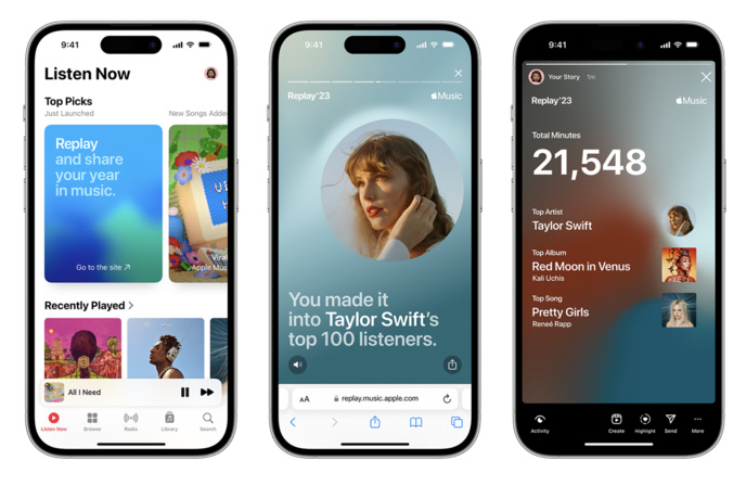 Apple Music dévoile ses Tops de l'année 2023