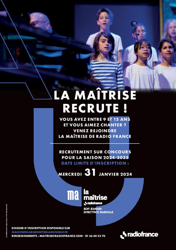 La Maîtrise de Radio France lance son recrutement pour la saison 24-25 La Maîtrise de Radio France lance son recrutement pour la saison 24-25