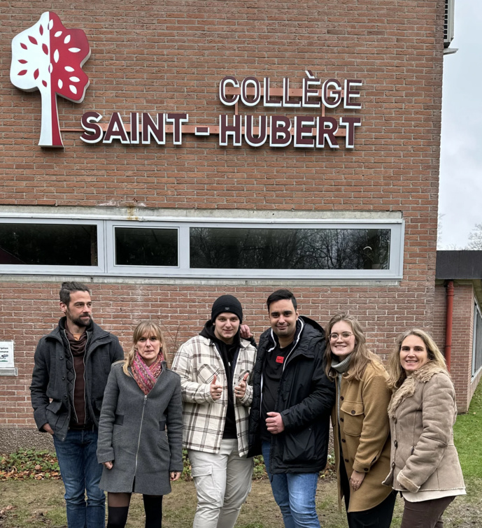 Mike et son équipe ont échangé avec les élèves de 3e secondaire du collège Saint-Hubert à Bruxelles