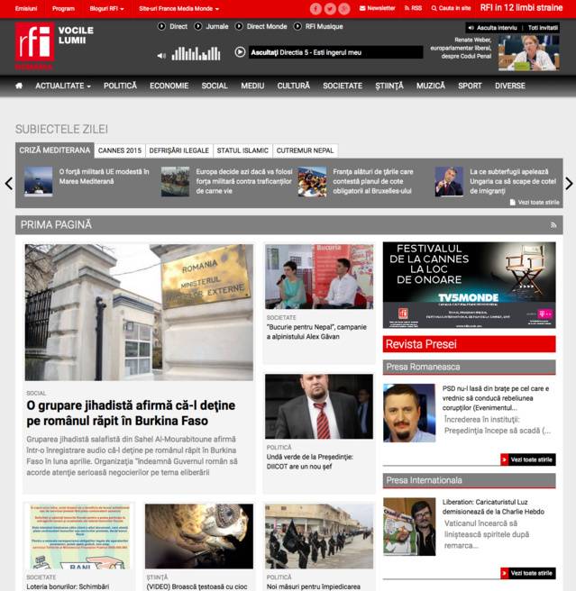 ﻿﻿RFI lance son nouveau site en roumain