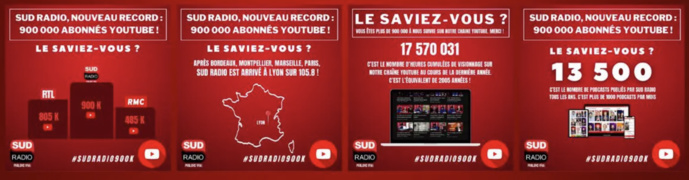 Sud Radio performe sur YouTube avec 900 000 abonnés Sud Radio performe sur YouTube avec 900 000 abonnés