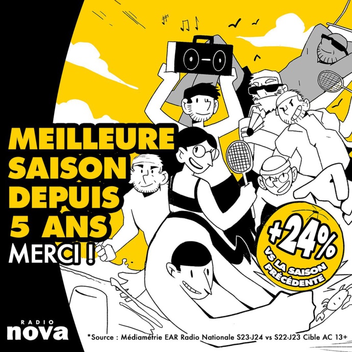 Radio Nova signe sa meilleure saison depuis 5 ans Radio Nova signe sa meilleure saison depuis 5 ans