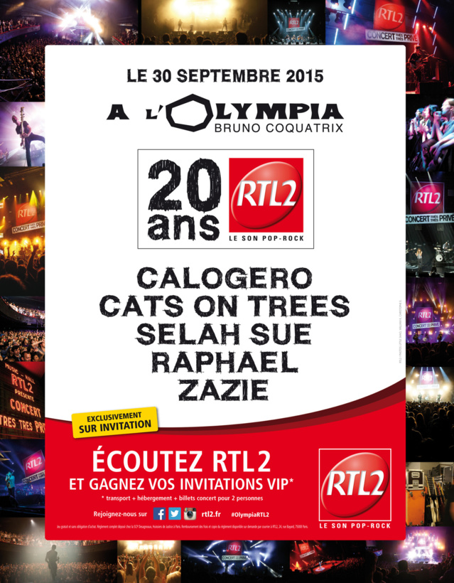 RTL2 fête ses 20 ans à l'Olympia RTL2 fête ses 20 ans à l'Olympia