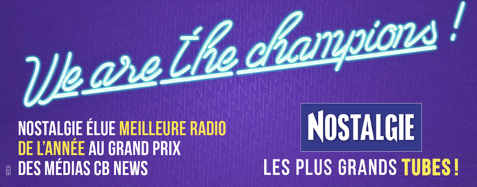 Nostalgie élue "meilleure radio de l'année" Nostalgie élue "meilleure radio de l'année"