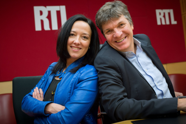 Agnès Bonfillon et Christophe Pacaud depuis les locaux de L'Équipe © Abaca Press Agnès Bonfillon et Christophe Pacaud depuis les locaux de L'Équipe © Abaca Press