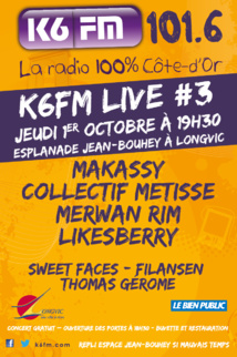 Nouveau K6FM Live le 1er octobre Nouveau K6FM Live le 1er octobre