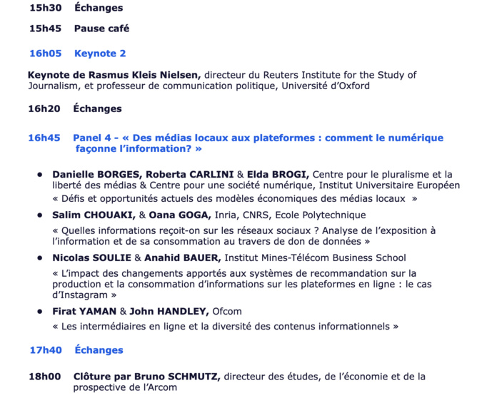 Troisième journée d'études de l'Arcom le 14 novembre Troisième journée d'études de l'Arcom le 14 novembre