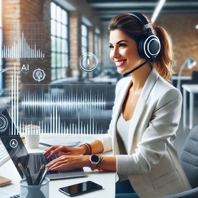 Nathalie IA, une commerciale radio augmentée (DALL-E).