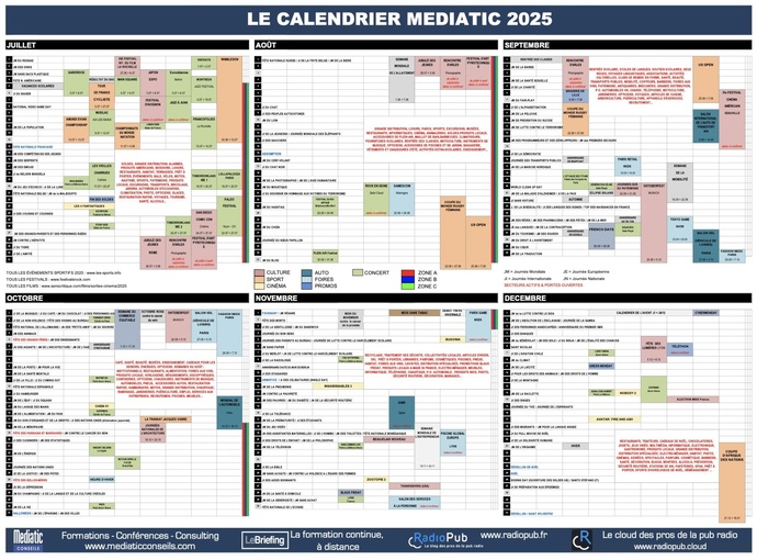 Le calendrier Mediatic 2025 vient de paraître ! Le calendrier Mediatic 2025 vient de paraître !
