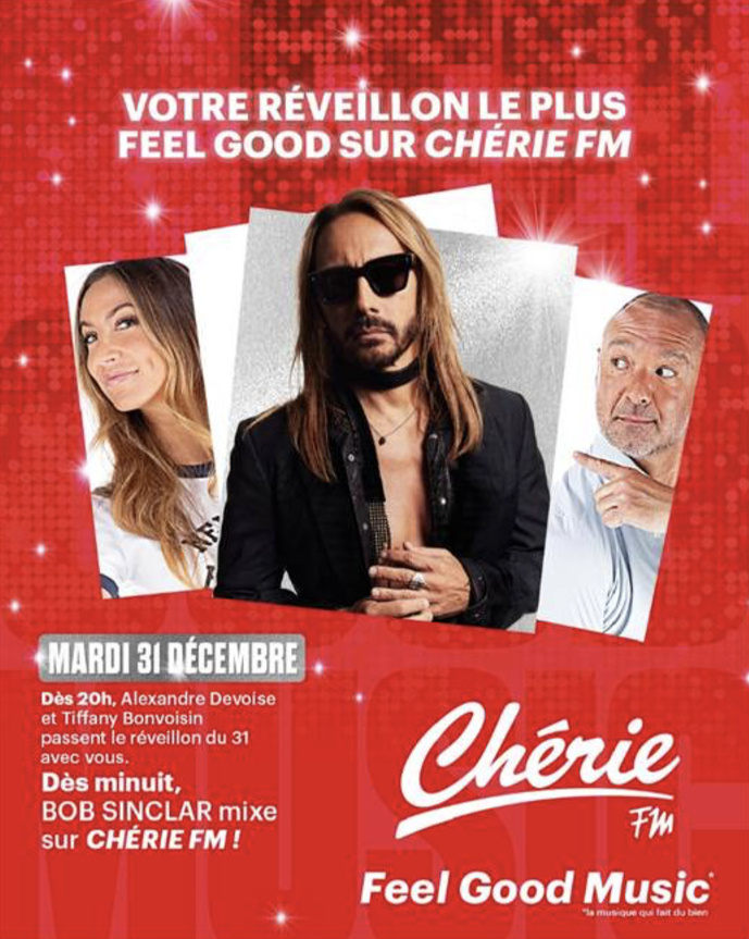 Chérie FM passe le 31 décembre avec Bob Sinclar Chérie FM passe le 31 décembre avec Bob Sinclar