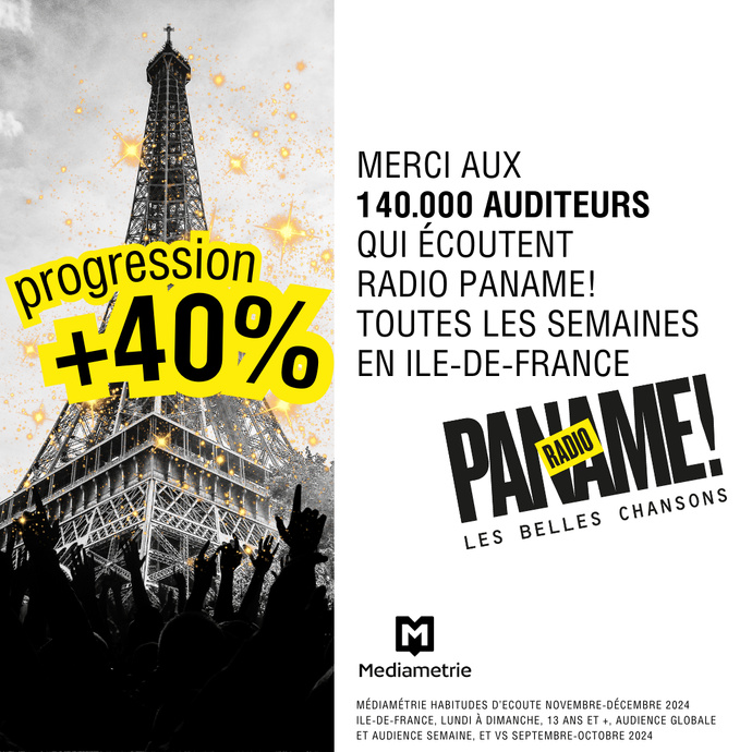 Une hausse 40% de l'audience semaine pour Radio Paname! en Île-de-France Une hausse 40% de l'audience semaine pour Radio Paname! en Île-de-France