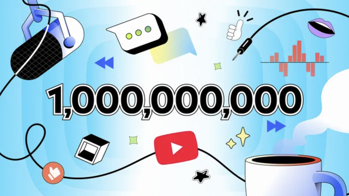 YouTube franchit le cap du milliard d’utilisateurs mensuels pour les podcasts