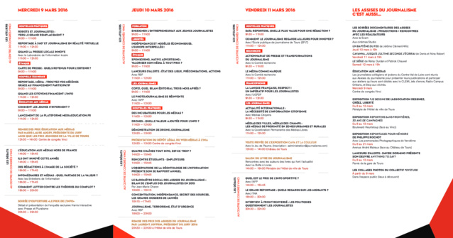 Le programme des Assises du Journalisme Le programme des Assises du Journalisme