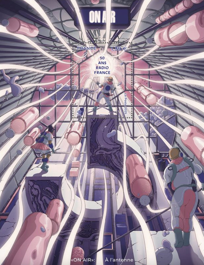 Les 50 ans de Radio France célébrés par La Poste avec un bloc timbre événement