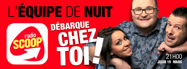 Radio Scoop délocalise L'Équipe de Nuit Radio Scoop délocalise L'Équipe de Nuit