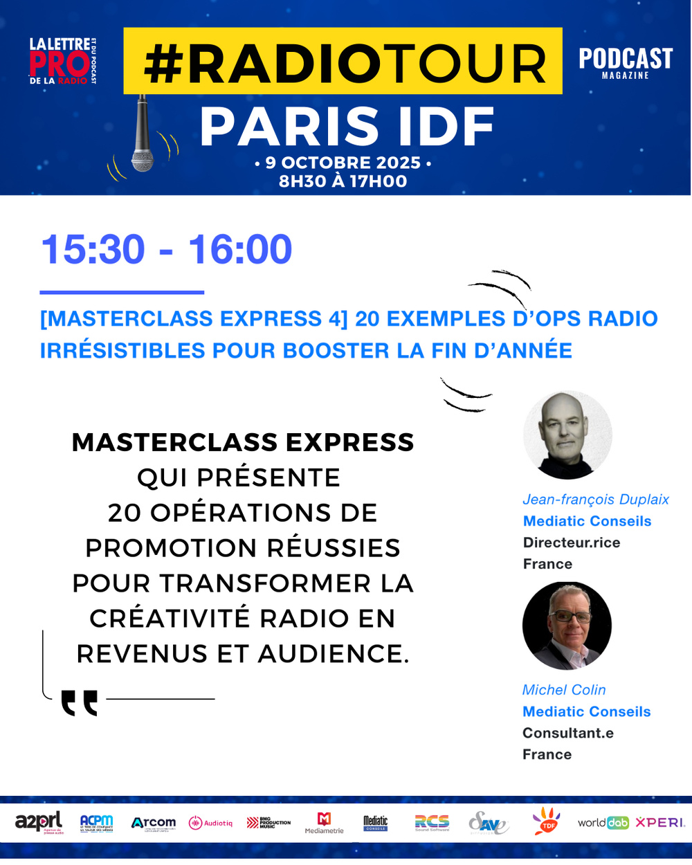 RadioTour Masterclass Express - 20 idées d’OPS radio pour booster vos revenus de fin d’année