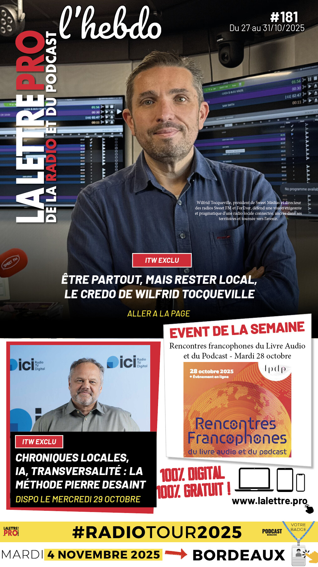La Lettre Pro de la Radio L’Hebdo n°181 : radios locales, IA et podcasts à l’honneur
