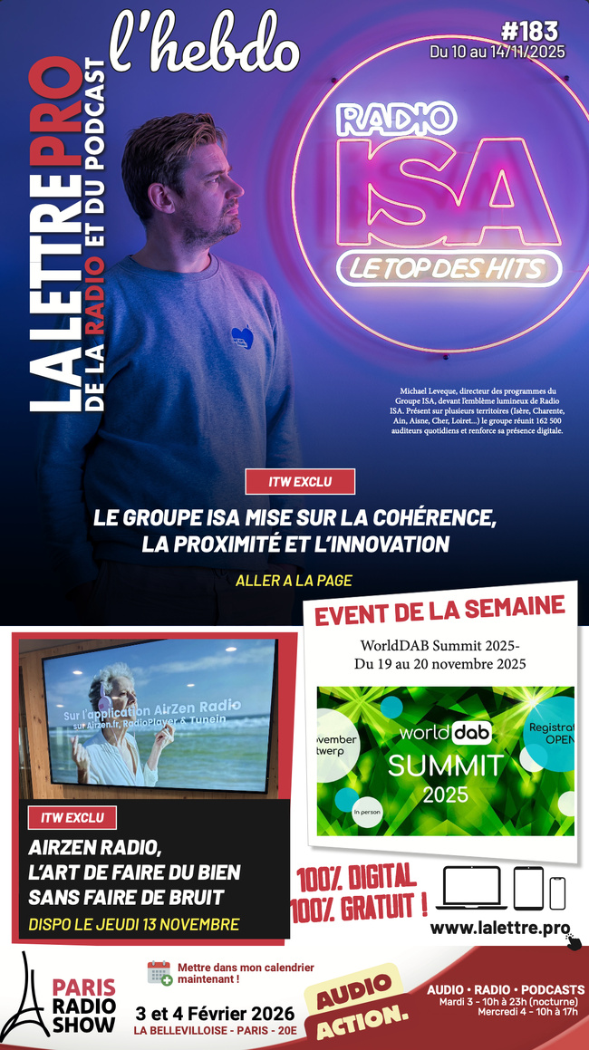 La Lettre Pro de la Radio L’Hebdo n°183 vient de paraître 