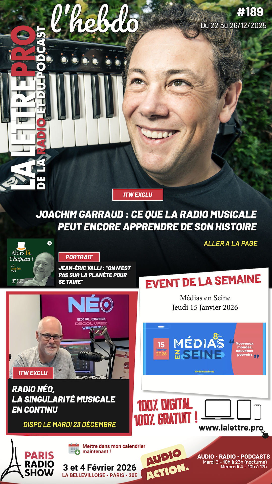 Le 189e numéro de La Lettre Pro de la Radio L'Hebdo est disponible
