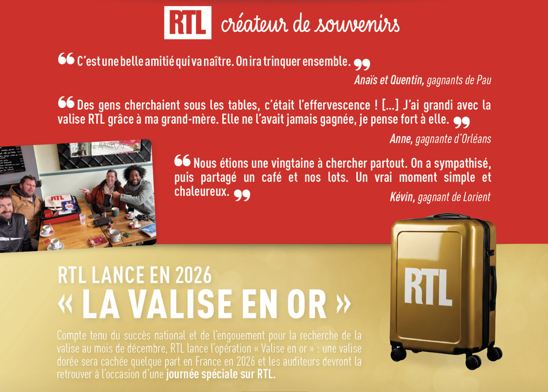RTL proposera une journée spéciale pour retrouver "La Valise en Or" RTL proposera une journée spéciale pour retrouver "La Valise en Or"