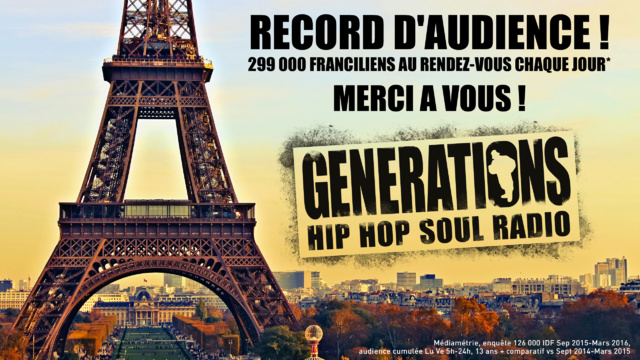 Generations : 1ère radio régionale francilienne