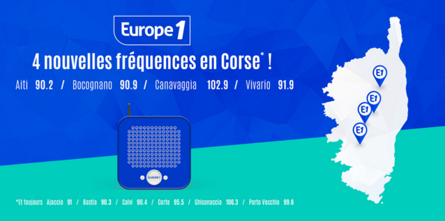 Europe 1 : quatre nouvelles fréquences en Corse