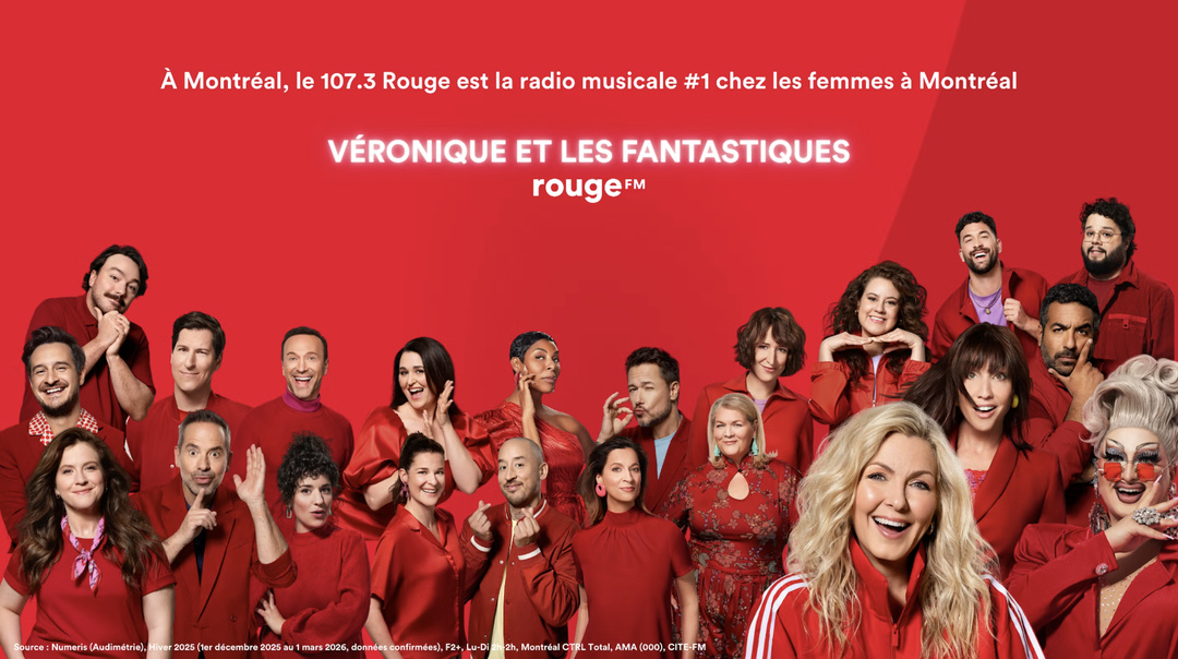 À Montréal, 107.3 Rouge reste la radio musicale numéro 1 chez les femmes