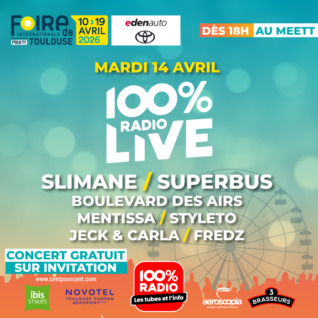 100% Radio déploie un événement antenne avec un concert live à Toulouse